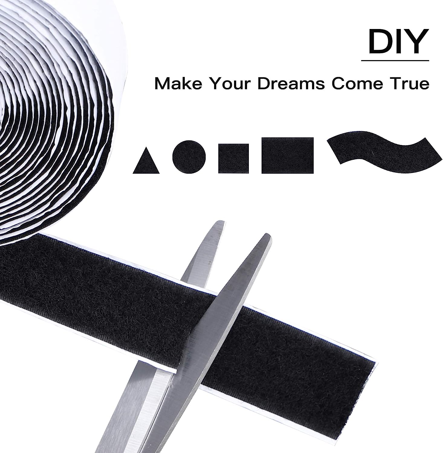 16 Feet Length 0.75 Inch Width Hook and Loop with Strong Self Adhesive Tape Strip Fastener (White) - Image 4
